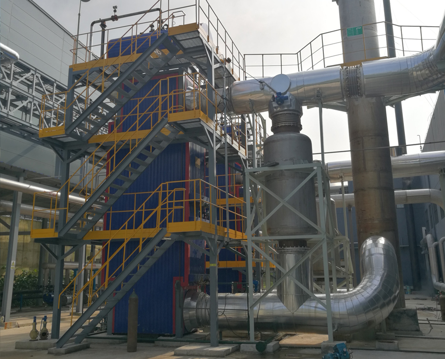 3000kW /4000kW多臺(tái)沼氣發(fā)電機(jī)組共用1臺(tái)余熱鍋爐項(xiàng)目現(xiàn)場(chǎng)